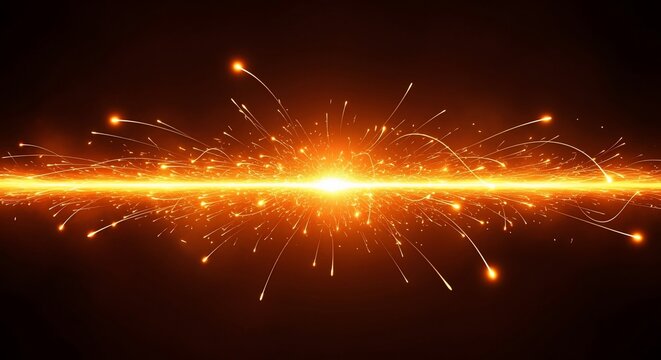 Fiery Sparkler Explosion: Abstract Glowing Trails of Light and Energy