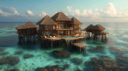 tropical beach at sunset