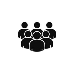 People icon in trendy flat style. Crowd signs, Persons symbol, group symbol, for info graphics and website design logo. Isolated on white background, Vector icon illustration