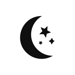 Moon and stars vector icon