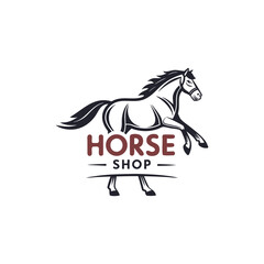 horse shop logo design vector 