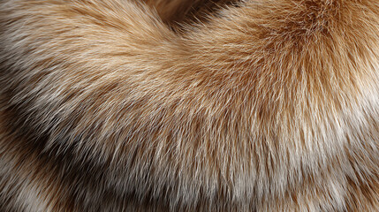 Close-up view of luxurious fur texture featuring soft, warm tones and intricate patterns, showcasing the beauty of animal pelts.