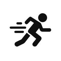man fast run icon in flat style, athletics, marathon, rush symbol vector illustration