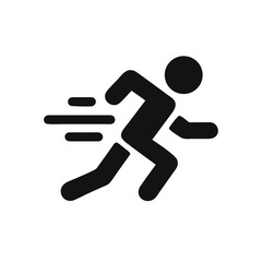 man fast run icon in flat style, athletics, marathon, rush symbol vector illustration