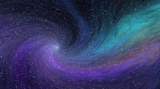 Abstract Colorful Space Background With Twirling Spiral Nebulae