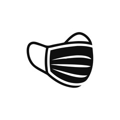 mask icon in flat style, respiratory and protection face mask ppe isolated on white background, virus protection business concept