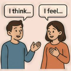 Cartoon Conversation between Two Characters, Ideal for Business and Emotional Communication, Inspiring Friendship and Collaboration.