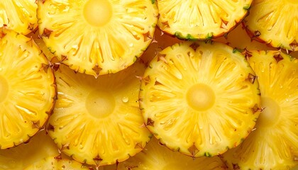  pineapple slices fruits, full frame