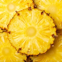  pineapple slices fruits, full frame