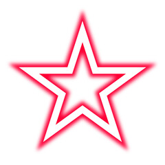 Abstract glowing red star shape on transparent background png shiny neon star, bright frame design element