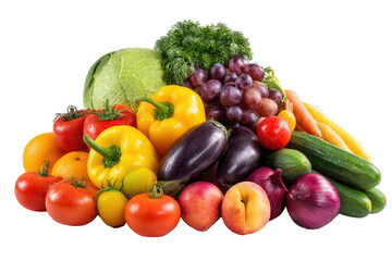 Colorful array of fresh fruits and vegetables