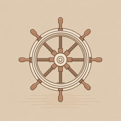 Obraz premium Ship Steering Wheel Maritime Navigation