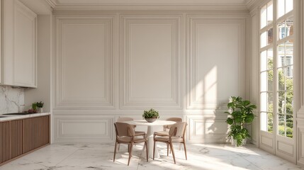 Fototapeta premium Elegant, sunlit kitchen interior