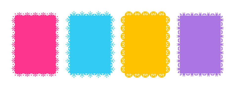 Mexican pattern frame design vector illustration. Ethnic hispanic traditional background element. 