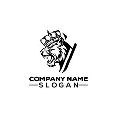 Roaring Tiger Head with Crown Logo