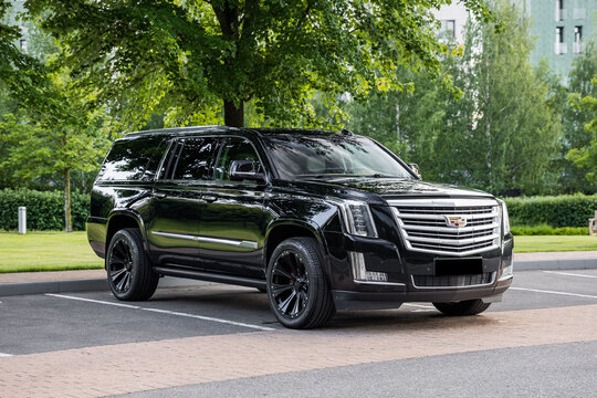 off road vehicle Cadillac Escalade is a full-size luxury SUV manufactured by General Motors Black long 