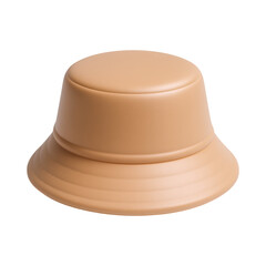 Stylish matte bucket hat in warm beige color, perfect for casual outings and sun protection