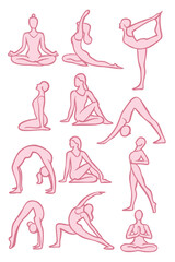 Yoga poses for beginners and advanced practitioners featuring various asanas for flexibility and strength 