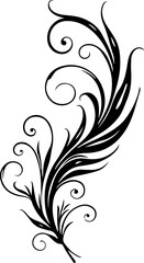 Ornate Feather Silhouette Design