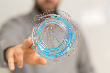 Abstract image of digital network connections.  Perfect for tech, data, and innovation concepts.