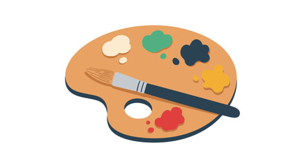 Vector SVG Icon Set with Artistic Palette and Brush in Flat Modern Style with Vibrant Color Scheme for Creative Design Projects