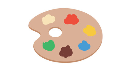 Vector SVG Icon Set of Artistic Painter Palette with Color Dabs in Flat Modern Style for Creative Design