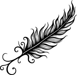 Obraz premium Ornate Feather Silhouette Design