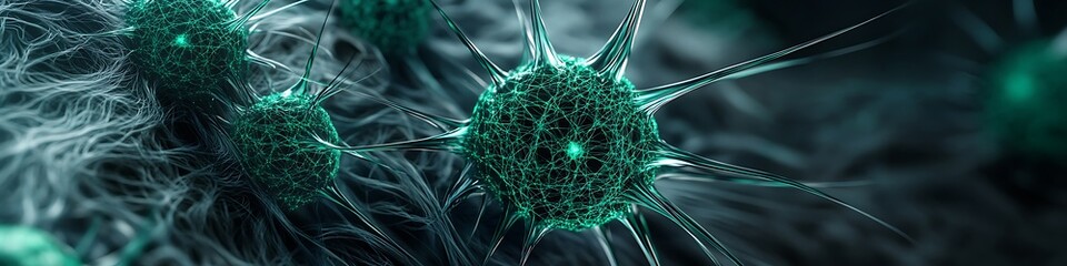 Sharp emerald neuro-threads in motion over deep graphite canvas futuristic UX element