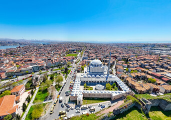 Mihrimah Sultan Mosque and Fatih Mosque drone