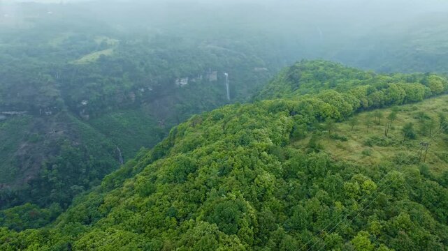 Drone video of Meghalaya's natural beauty.