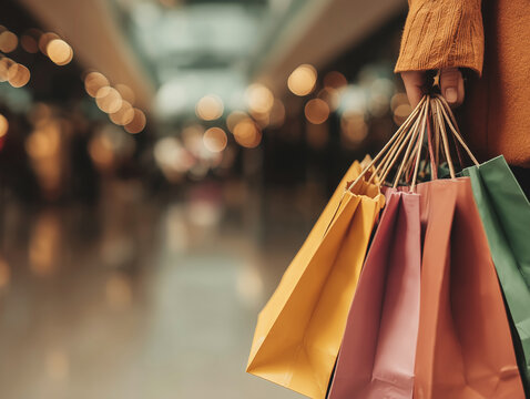 Fashion Shopping Bags in Urban Background