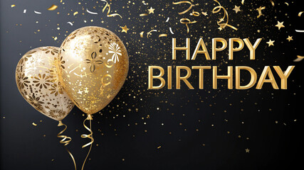 Naklejka premium happy birthday card with balloons
