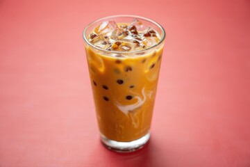 Refreshing Iced Beverage in a Glass