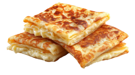 Martabak stuffed pancake isolated on white or transparent background