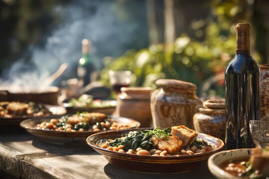 Autumn Feast in Italian Vineyard