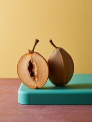 Delicious Sapodilla Fruit on Colorful Background