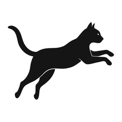 Black Cat in Mid-Air Silhouette