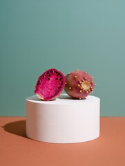 Colorful Dragon Fruit on Minimalist Display