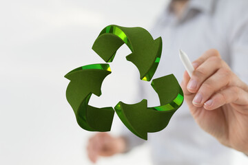 Eco-friendly recycling concept.  Sustainable business and environmental responsibility.