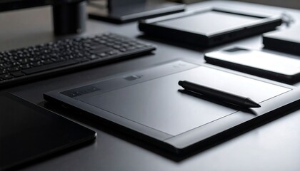 Modern workspace with digital art tools