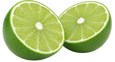 Isolated Sliced Lime Halves