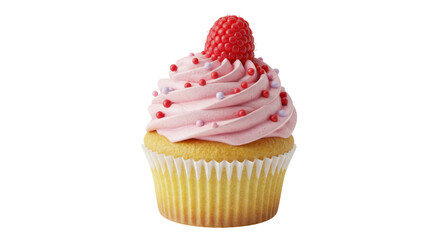 Isolated Raspberry Cupcake