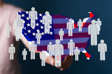 Interactive graphic showing population density across the United States. Ideal for demographics,...