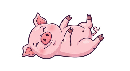 Isolated Smiling Pig Cartoon