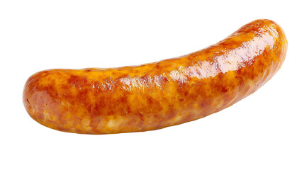 Grilled jumbo pork sausage , isolated on white or transparent background, is a fresh, hot, and tasty snack or breakfast meat