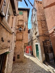 narrow street in the old town of rovinj