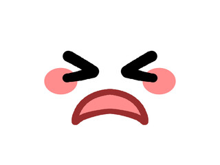 アチャーとばつの悪そうな黄色い丸顔アイコンイラスト素材