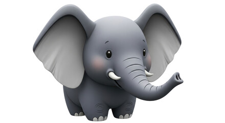 Isolated Cute Cartoon Elephant