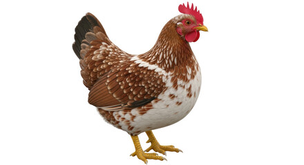 Isolated Brown and White Chicken