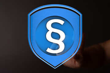 Safeguard your legal interests.  Digital shield icon symbolizes security and protection.